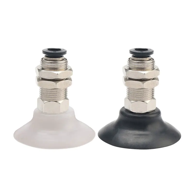Mechanical Robot Arm Silicone Rubber Industrial Sucker Vacuum Suction Cup Vacuum Pad With Mounting Holder Threaded Screw