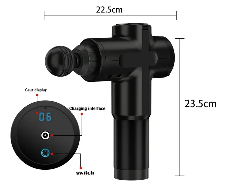 Hot Selling Body Deep Tissue Massage Gun 6 Head Attachments Quick Rechargeable