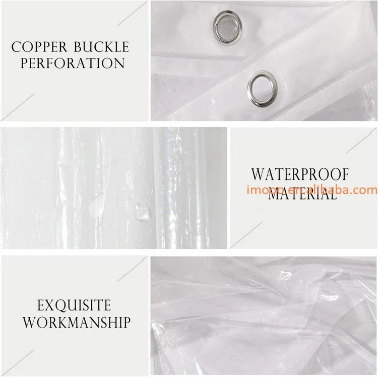 Factory Price Shower Curtain Liner 180x200CM Lightweight Clear Waterproof Curtain Rooms PEVA Bathroom Plastic Shower Curtains