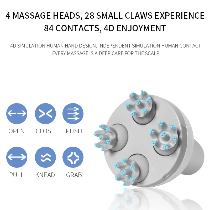Head Scalp Massager Facial Vibrating Handheld with Timing Control and High Endurance