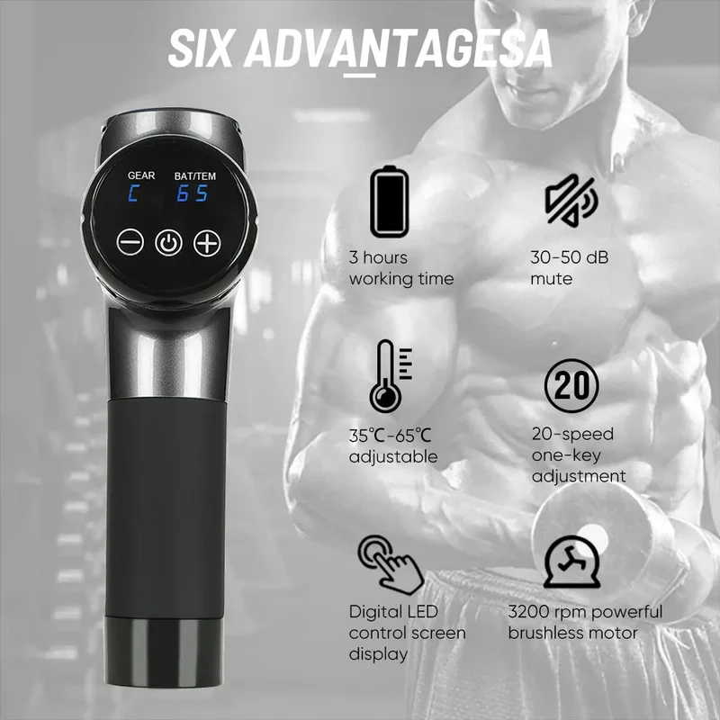 Professional Cold and Heated Massage Gun Hand Held Percussion Vibration Massager Gun