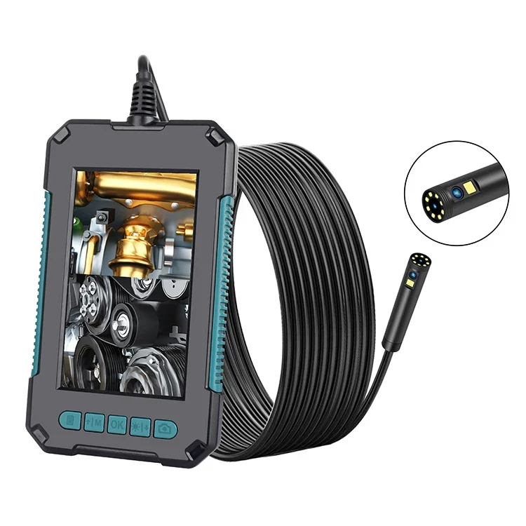 New Handheld 8mm Dual Lens Endoscope Camera Mini Waterproof Inspection Camera 4.3inch Screen 2m Hard Cable Snake Camera