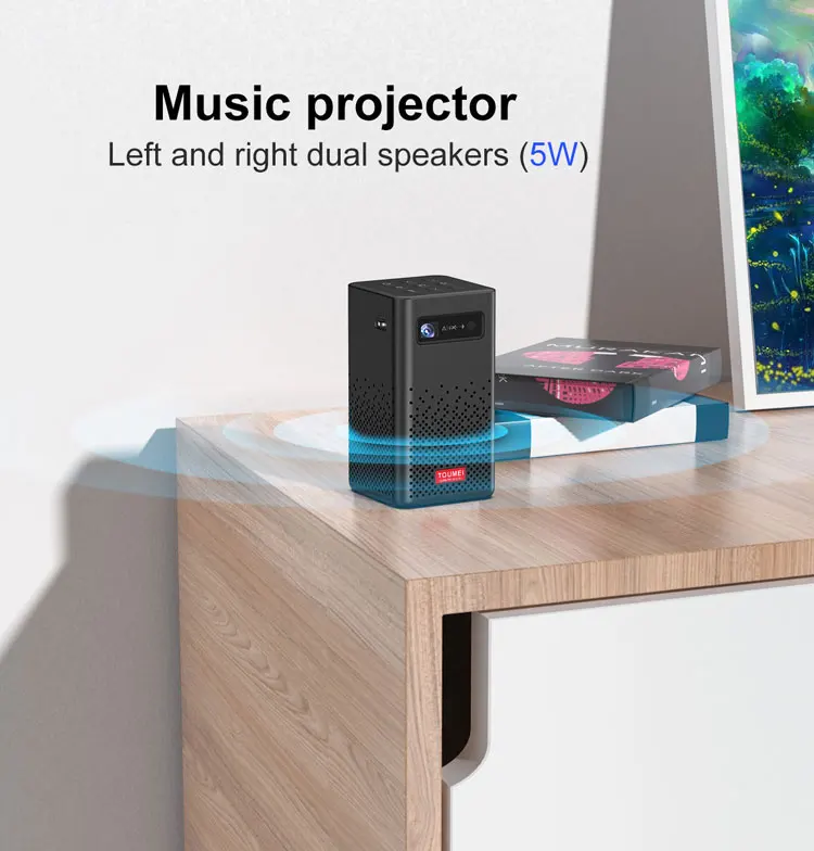 Factory Cheapest Home Cinema Theater C900 180 ANSI Lumens WIFI Digital DLP Built in Battery Mini Portable Projector Outdoor LED