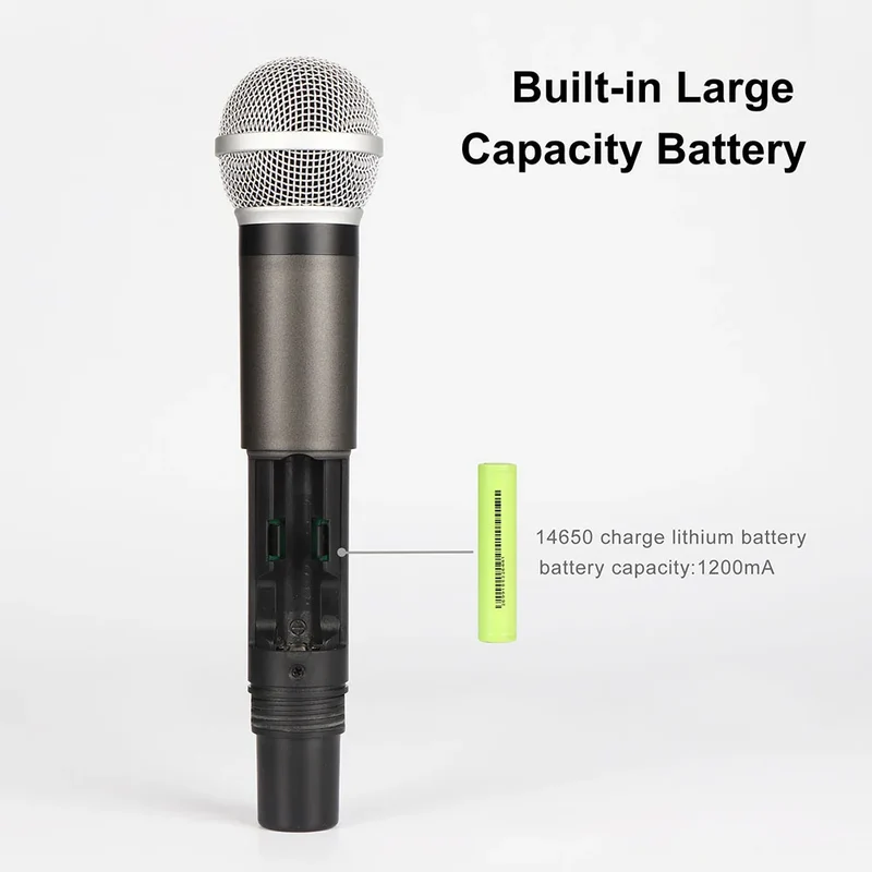 GAW-210 2021 New Magnetic Induction Charging Wireless Microphone UHF Microphone One for Two KTV Family Performance