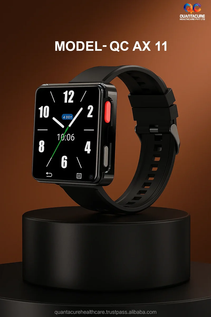 2025 QC AX11 S998 Android 11 Male Smartwatch 4G SIM 2.64\" Display Dual Camera Removable Shell 3+32GB Type-C Activity Tracker