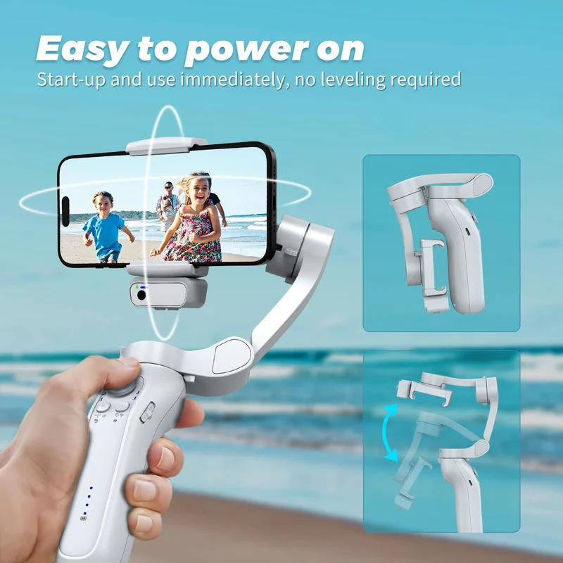 Best Seller L7Bpro Handheld 3 Foldable Panoramic Shooting 360 Degree Auto Face Tracking Phone Gimbal Stabilizer