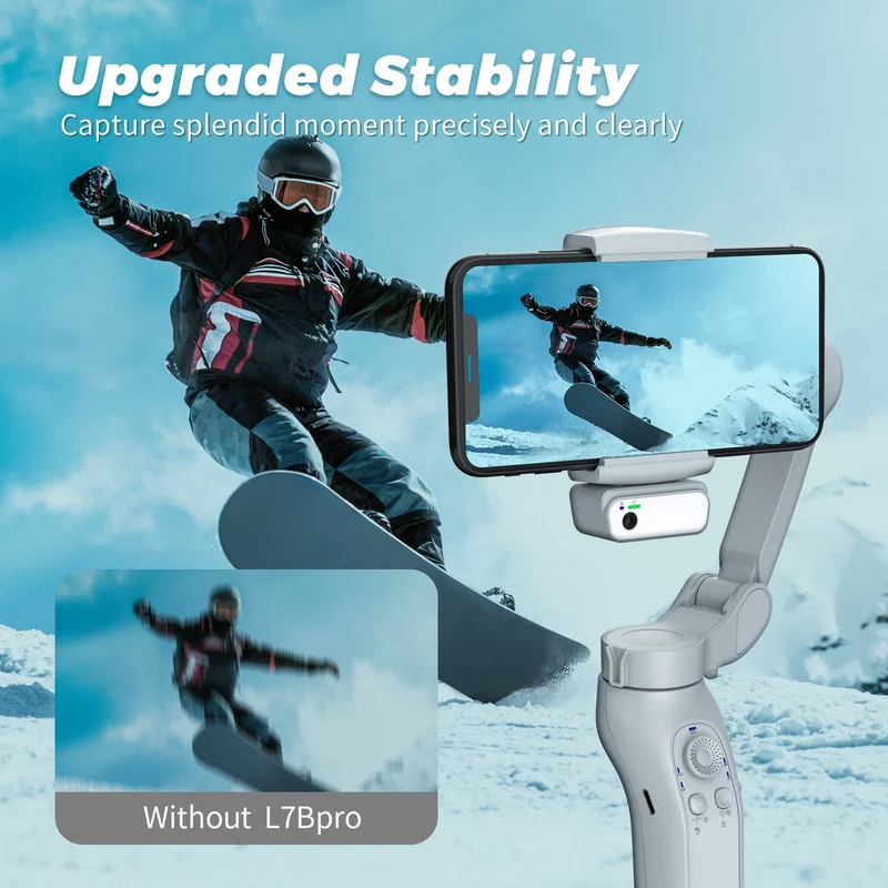 Best Seller L7Bpro Handheld 3 Foldable Panoramic Shooting 360 Degree Auto Face Tracking Phone Gimbal Stabilizer