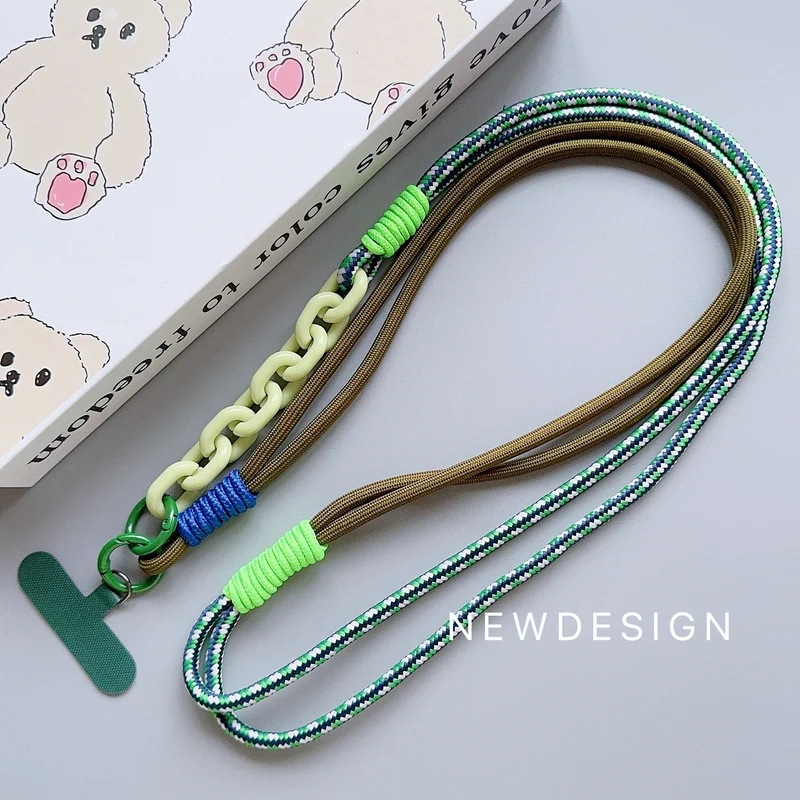 New Fashion Trend Diagonal Long Rope Mobile Phone Universal Lanyard Shoulder Strap Lanyard Neck Multi-Functional Anti-Loss Rope