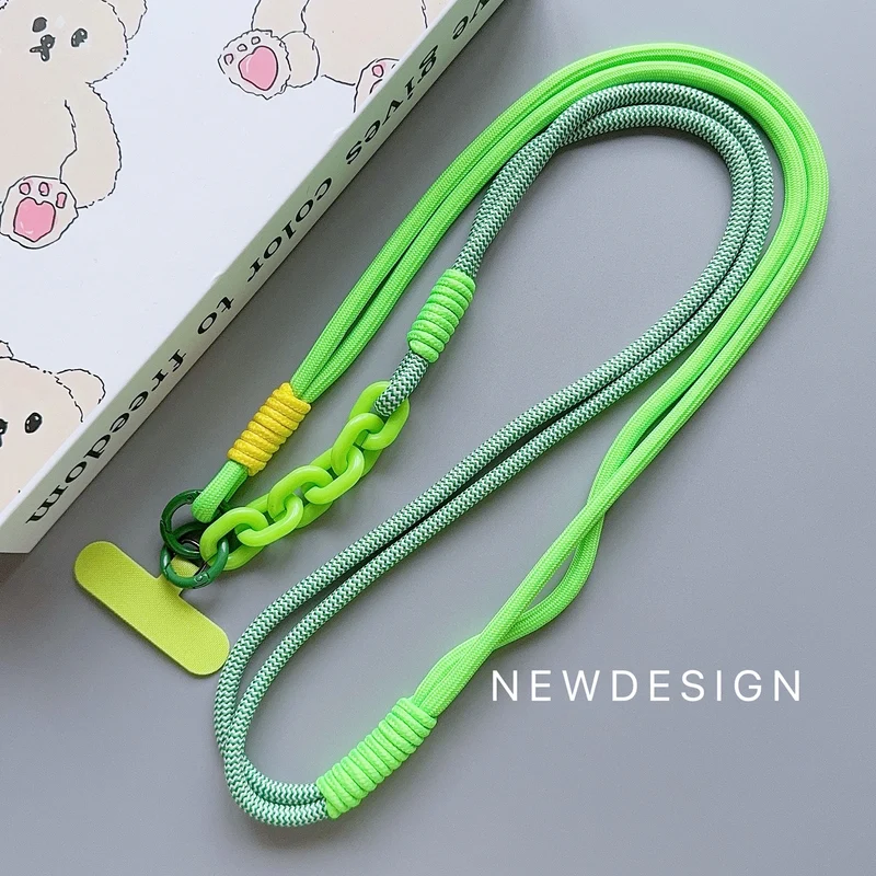 New Fashion Trend Diagonal Long Rope Mobile Phone Universal Lanyard Shoulder Strap Lanyard Neck Multi-Functional Anti-Loss Rope