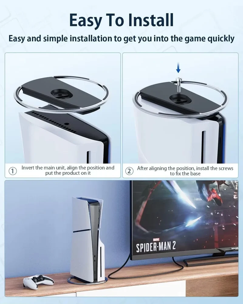 New Metal Stand Console Stand With Screws for PS5 Slim/PS5 PRO Vertical Storage Stand Gaming Accessories