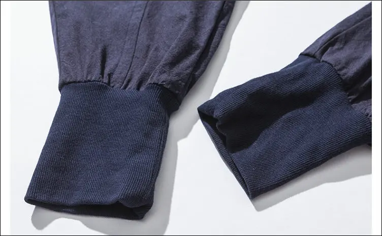 Cotton Linen Harem Pants Men Solid Elastic Waist Streetwear Joggers New Baggy Drop-crotch Pants Casual Trousers Men