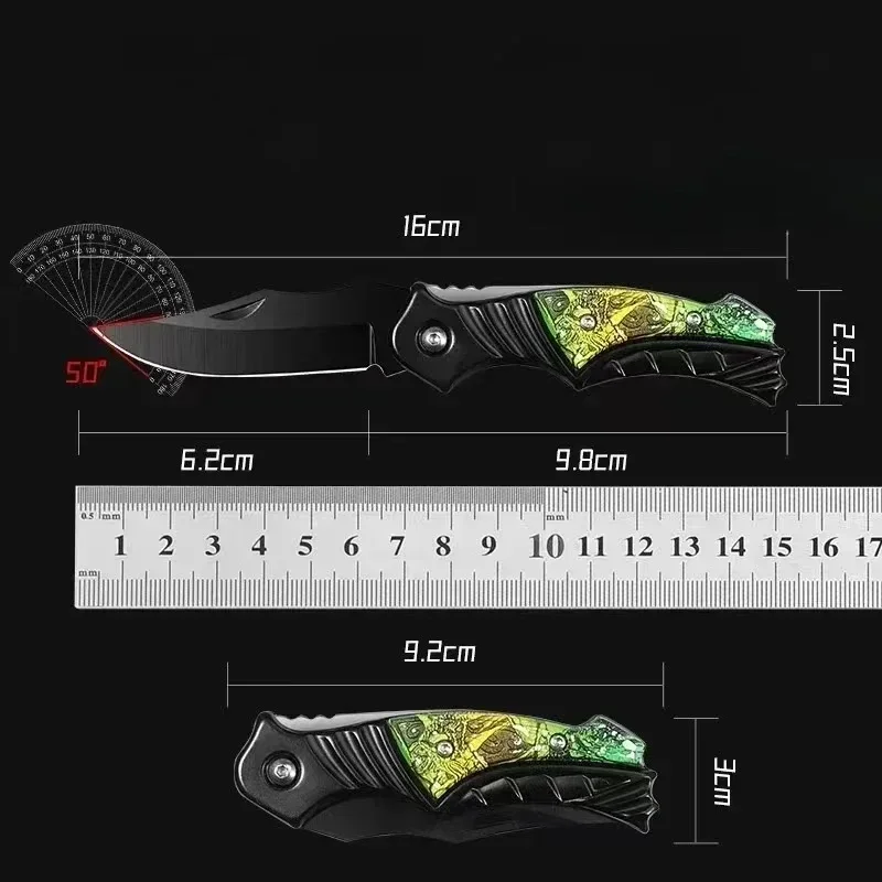 New Portable Outdoor Folding Fruit Knife for Kitchen Supplies, Sharp Survival Knife, Suitable for Camping and Hiking