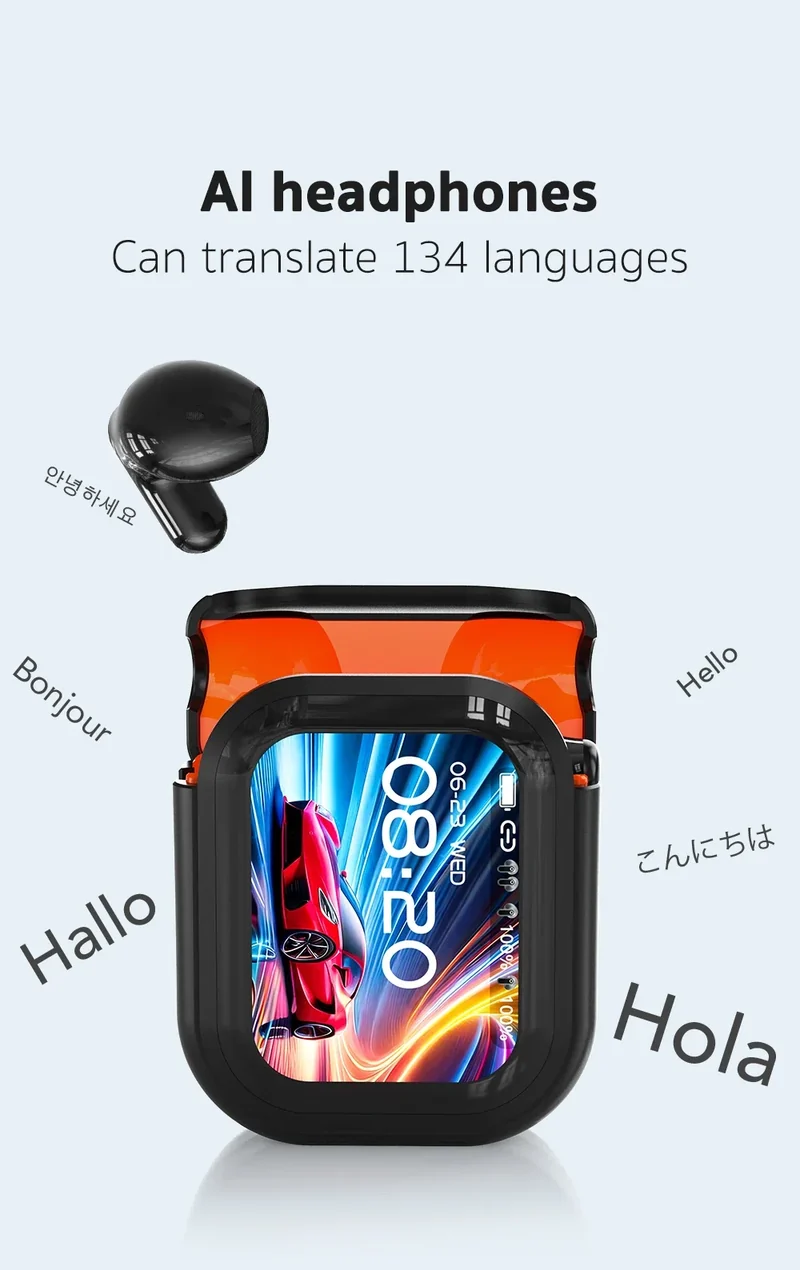 2026 New Bluetooth 6.0 Wireless Headset Translation Headset IPX4 Waterproof Grade And Long Battery Life.