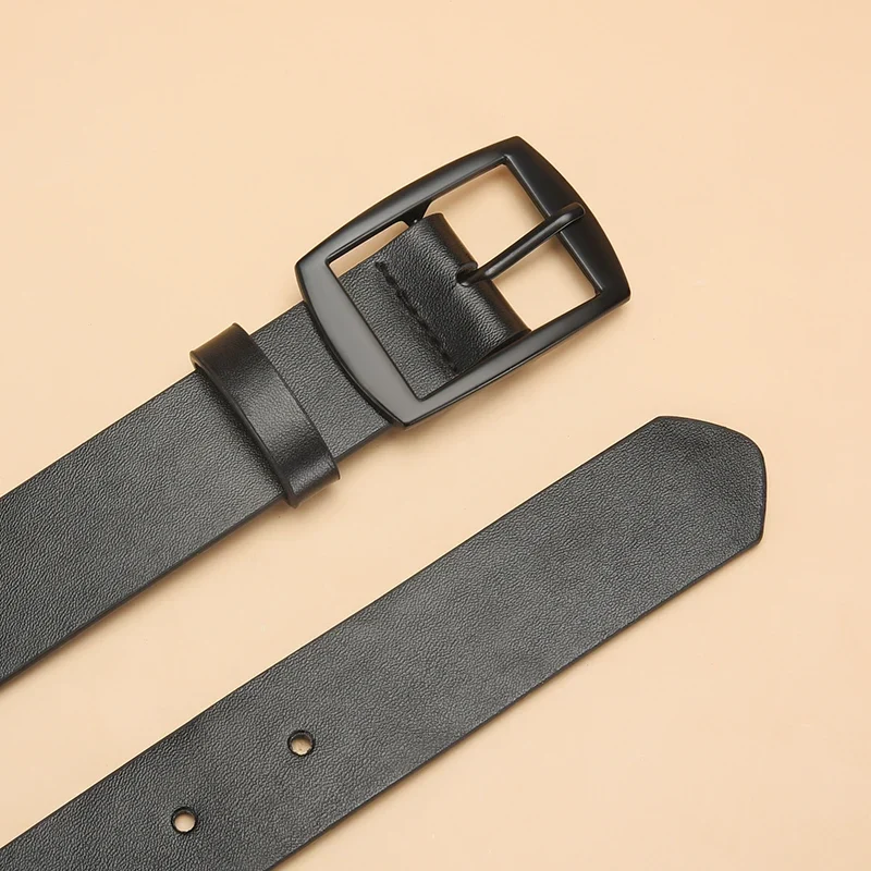 New Luxury Belt for Men PU Leather Belt Metal Pin Buckle High Quality Famous Brand Designer Waist Strap Belt for Jeans Plus Size