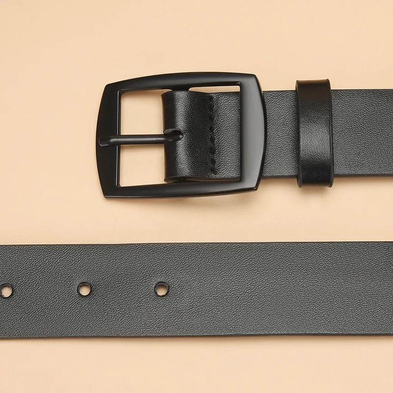 New Luxury Belt for Men PU Leather Belt Metal Pin Buckle High Quality Famous Brand Designer Waist Strap Belt for Jeans Plus Size