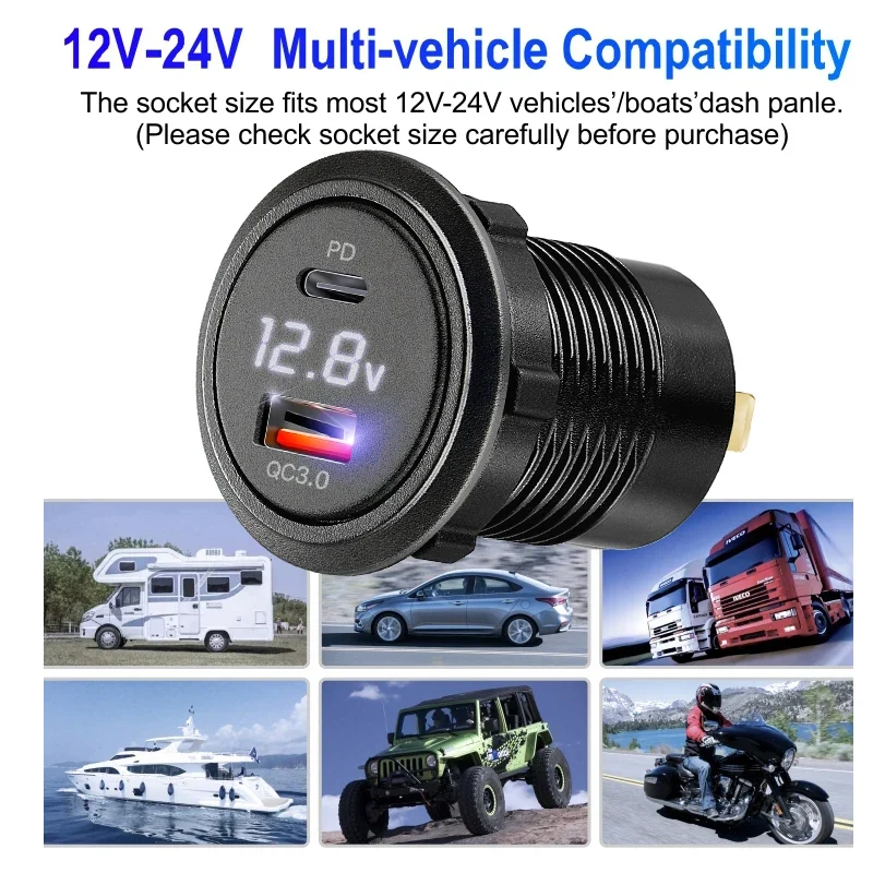 12v usb socket with voltmeter usb c fast charge car charger for bmw e46 bmw e61 e60 bmw f30 bmw f10 f20 e39 e90 e91 bmw x3 e83