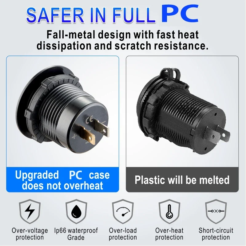 12v usb socket with voltmeter usb c fast charge car charger for bmw e46 bmw e61 e60 bmw f30 bmw f10 f20 e39 e90 e91 bmw x3 e83