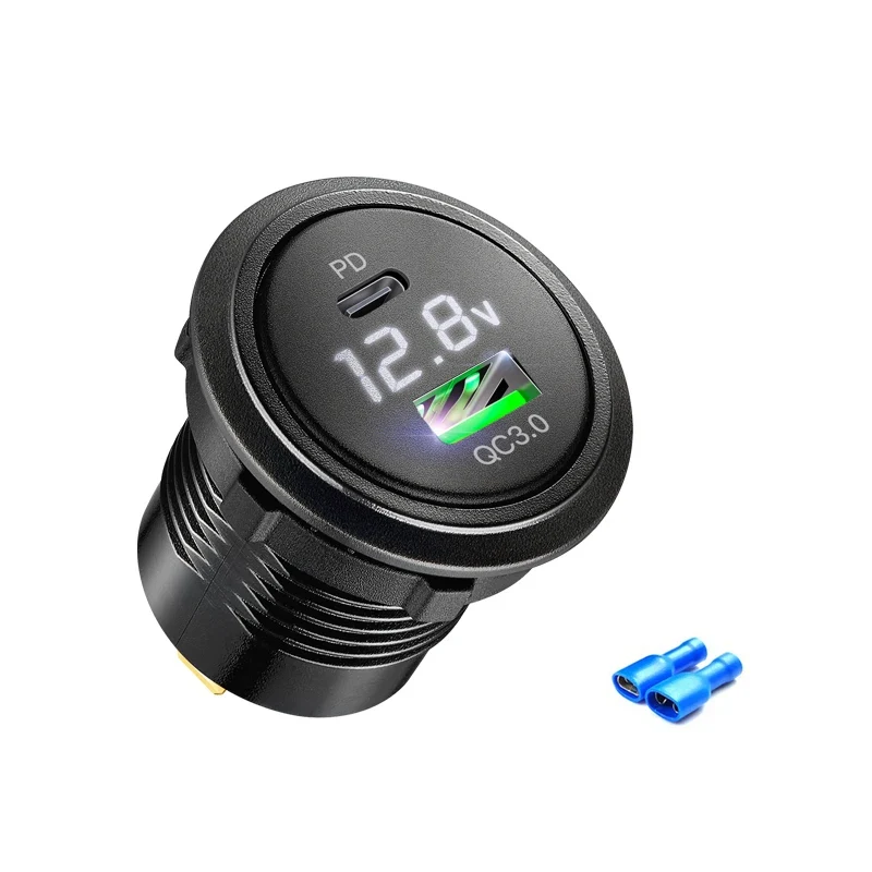 12v usb socket with voltmeter usb c fast charge car charger for bmw e46 bmw e61 e60 bmw f30 bmw f10 f20 e39 e90 e91 bmw x3 e83