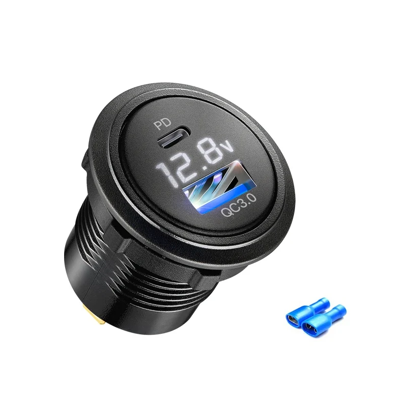 12v usb socket with voltmeter usb c fast charge car charger for bmw e46 bmw e61 e60 bmw f30 bmw f10 f20 e39 e90 e91 bmw x3 e83