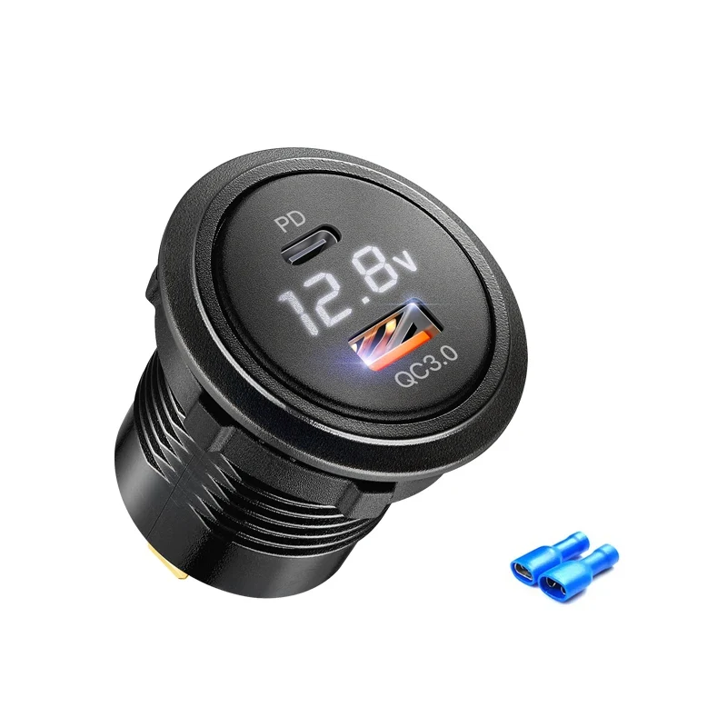 12v usb socket with voltmeter usb c fast charge car charger for bmw e46 bmw e61 e60 bmw f30 bmw f10 f20 e39 e90 e91 bmw x3 e83
