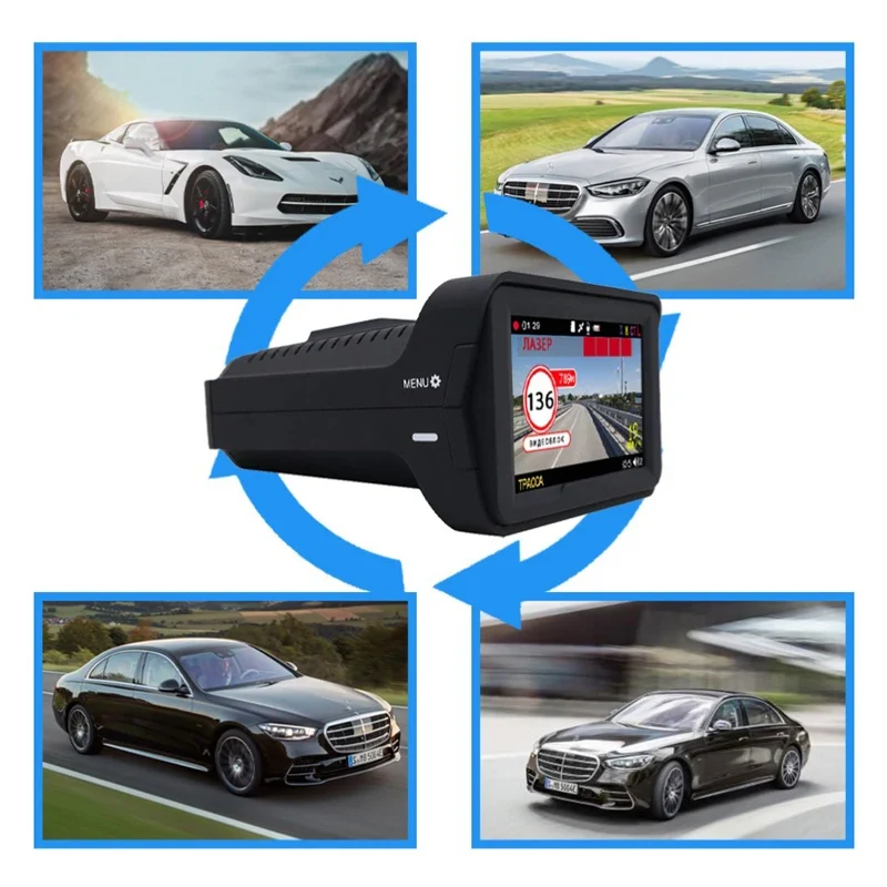 KARDAR K328SG Video Recorder with Radar Detector Signature FHD1080P IPS 140 Degree Camera Recorder GPS Radar Detector for Car