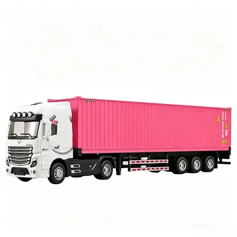 In Stock 1/50 Diecast Truck Model Toys Simulation Transport Heavy Vehicle Pull Back Container Full Alloy Metal Toy Car for Boy