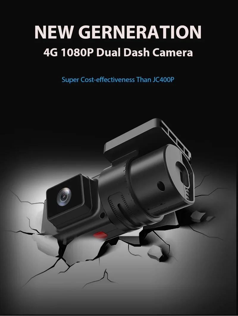 Jimilot JC181 Mini Dual Dash Cam 4G DVR WiFi USB 1080P GPS Event Video G-Sensor Fuel Cutoff Rotatable Car Camera 64GB ADAS