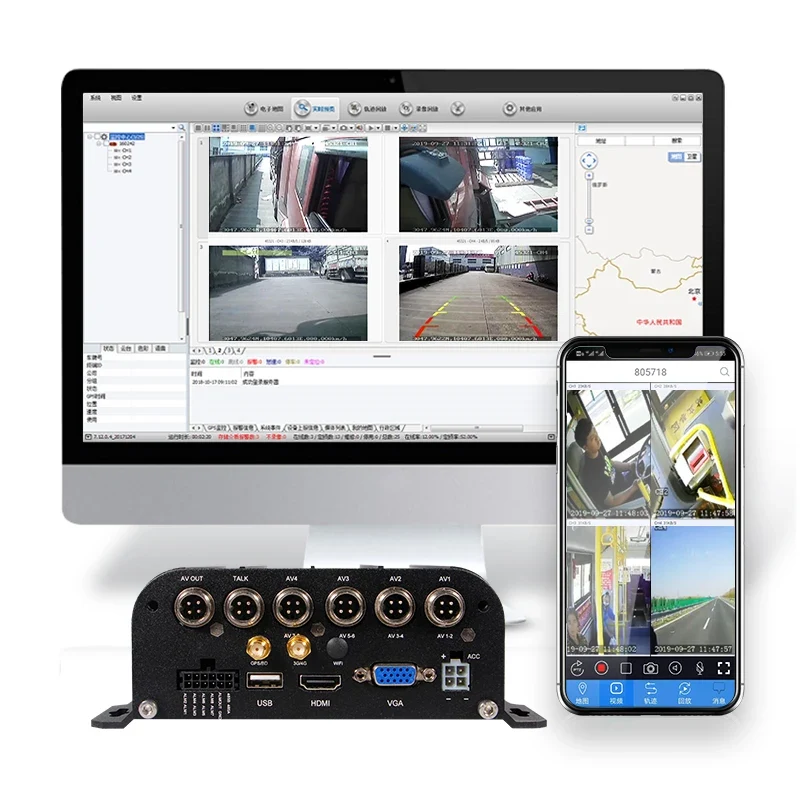 4CH 8CH 720P 1080P Mobile DVR Support / Optional 3G 4G WiFi GPS MDVR with Car/Bus/Truck/Vehicles Camera Recorder Waterproof