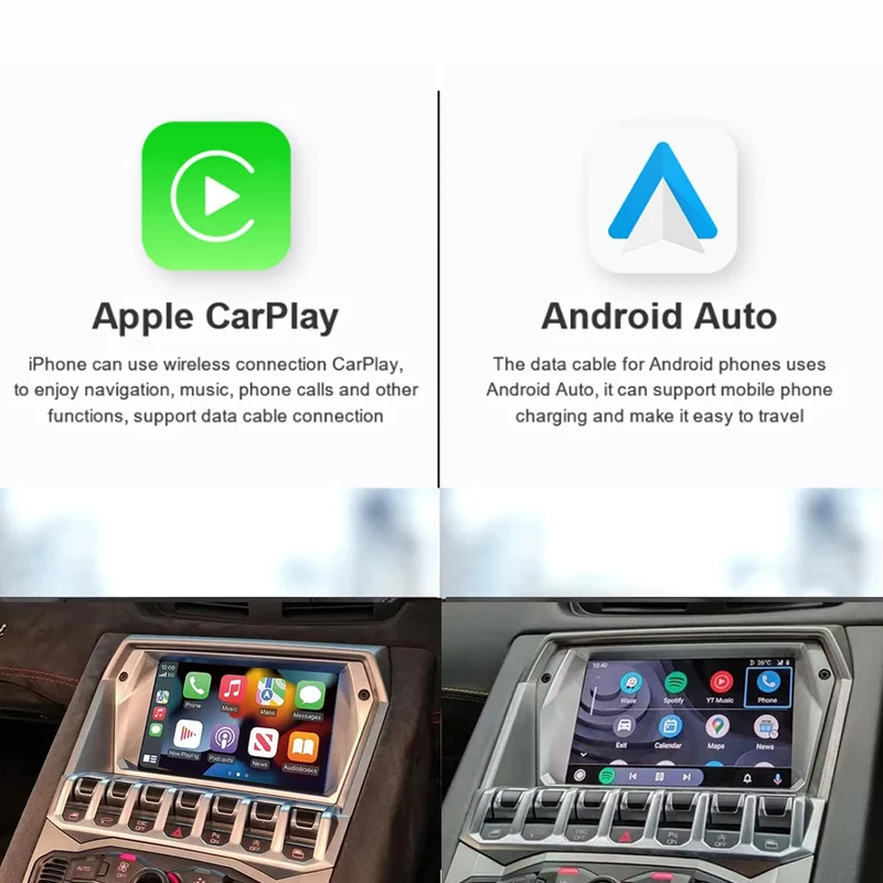 For Lamborghini Aventador 2012-2019 Car for DVD Player Wireless Carplay Android Auto Mirror Link Radio AirPlay Functions