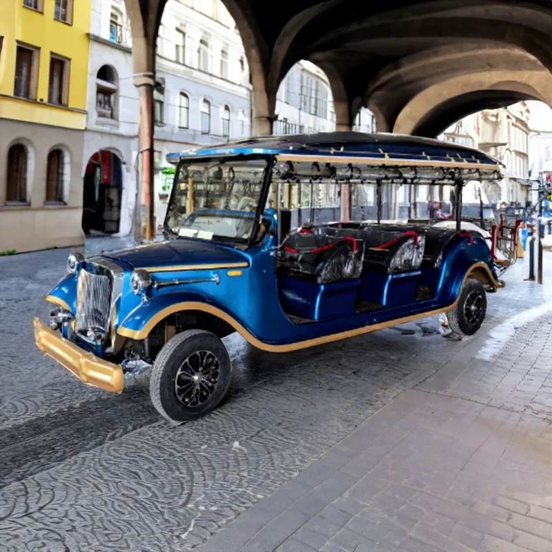 2025 Elegant Amusement Park 6 8 11 Passenger Sightseeing Electric Tourist Car Vintage Electric Sightseeing Car