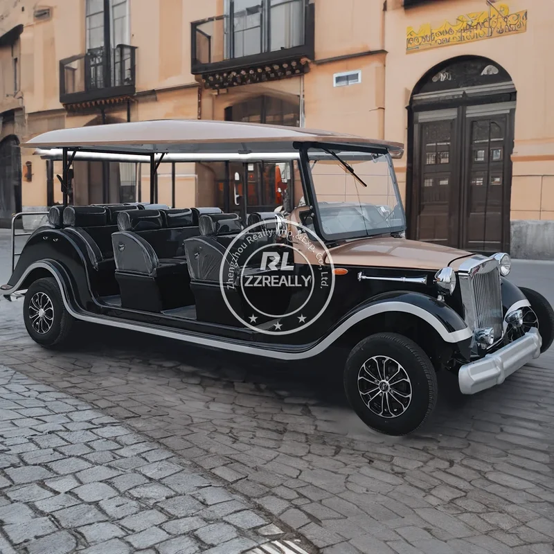 2025 Elegant Amusement Park 6 8 11 Passenger Sightseeing Electric Tourist Car Vintage Electric Sightseeing Car