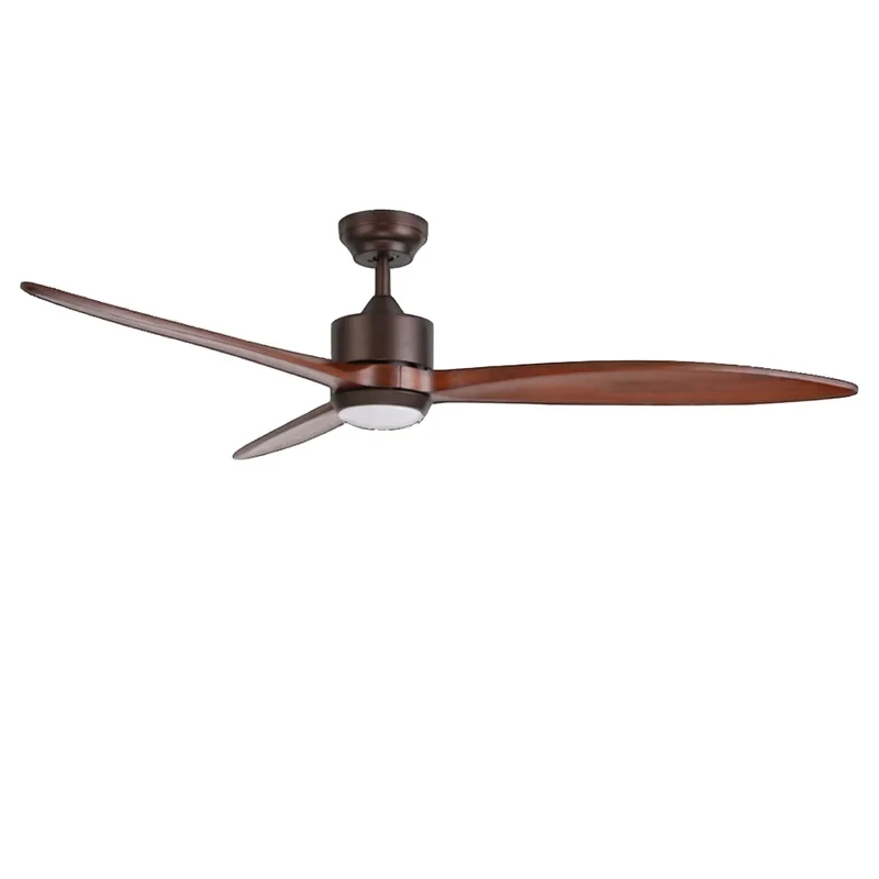 US Local Spot High Quality Solid Wood 3-Leaved Ceiling Fan with DC Motor Electric Remote Control for Household Hotel Use US Plug