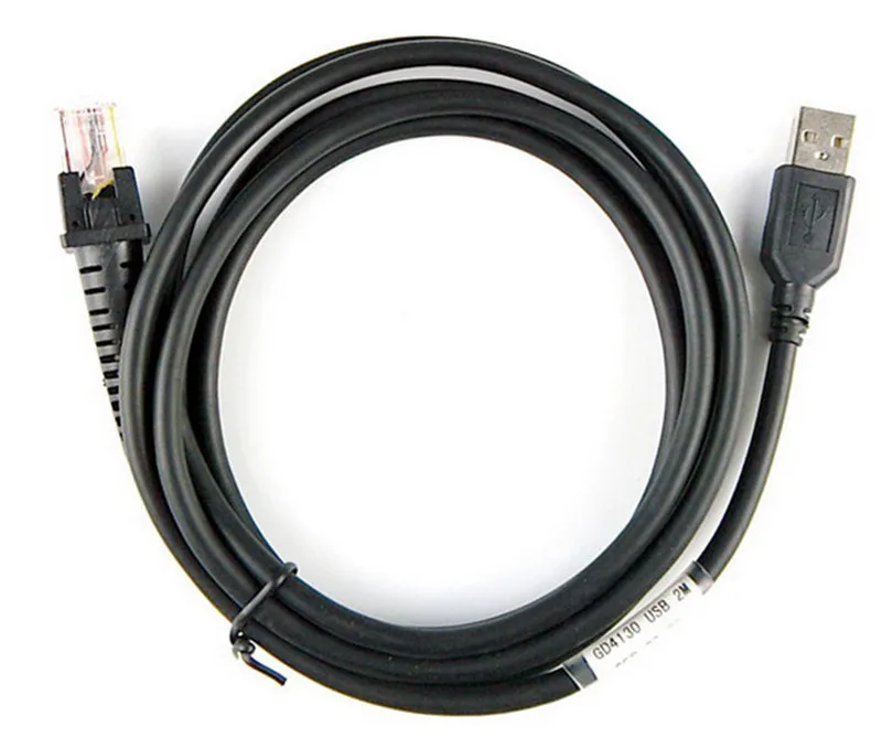 12ft 5M CBA-R03-C12PAR Coiled Retractable RJ45 RS232 Cable TPE/PVC Tinned Copper Conductor 18-Month Warranty for Symbol LS2208