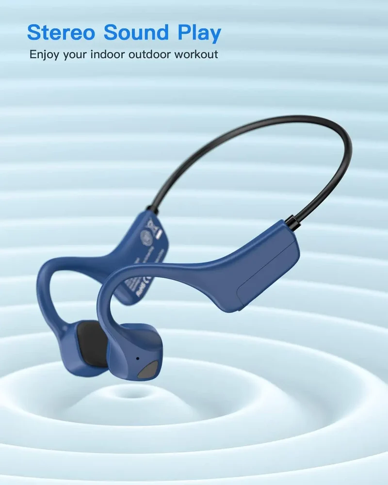 Customized Blue IPX4 V5.0 PC 8 Hour Wireless Ear Clip AI Earphones Headphones Headset for Waterproof Special