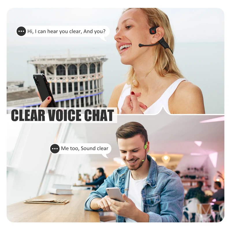 Customized Blue IPX4 V5.0 PC 8 Hour Wireless Ear Clip AI Earphones Headphones Headset for Waterproof Special