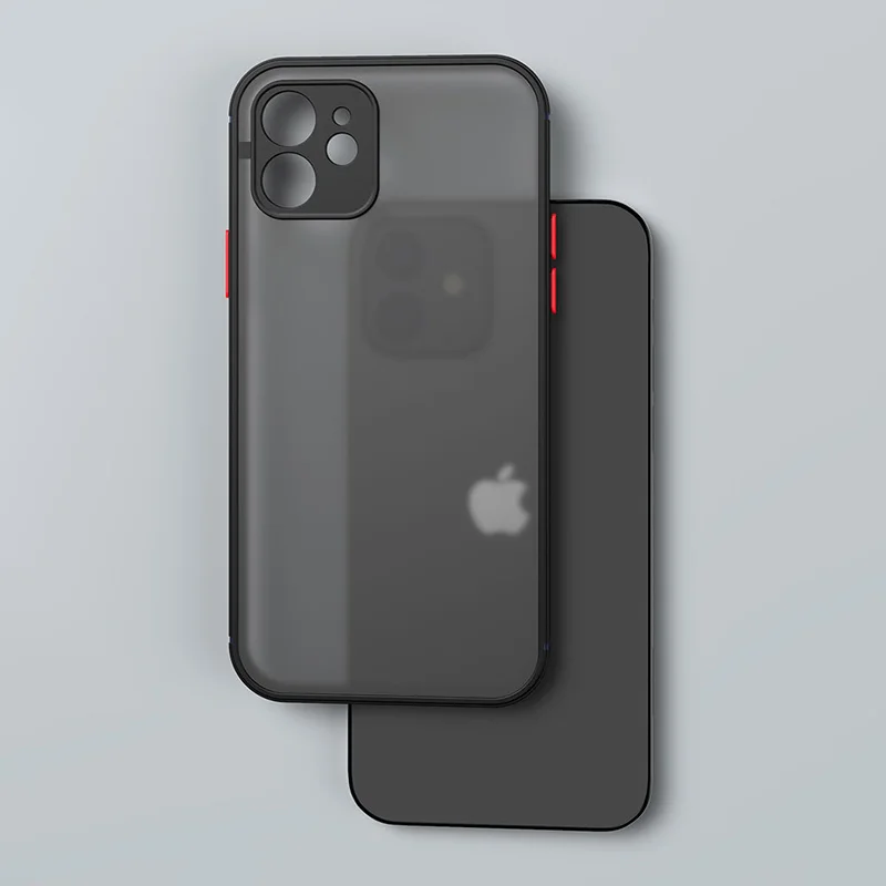 Luxury Shockproof Armor Matte Case For iPhone 11 12 13 Pro Max XR XS X 7 8 Plus SE Mini Silicone Bumper Clear Hard PC Cover