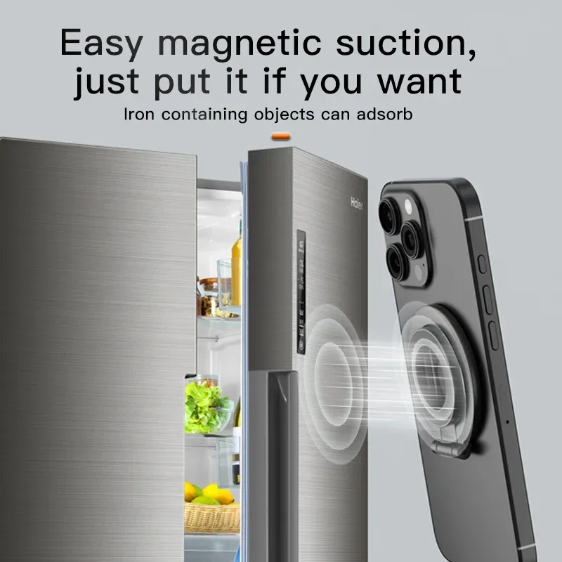 Double Sided Phone Stand Magnetic Phone Ring Holder Kickstand Magnet Grip for MagSafe iPhone 16 15 14 13 12 Pro Max Car Holder