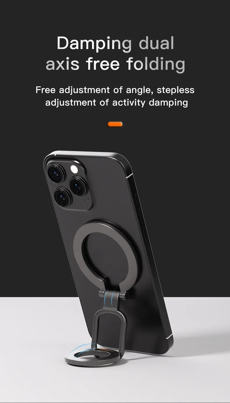 Double Sided Phone Stand Magnetic Phone Ring Holder Kickstand Magnet Grip for MagSafe iPhone 16 15 14 13 12 Pro Max Car Holder