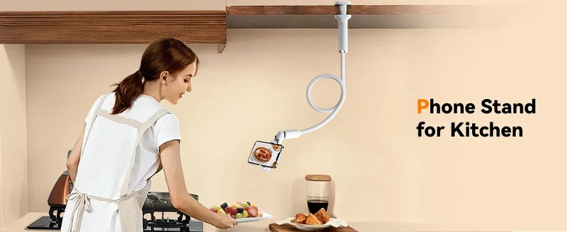 Oatsbasf Gooseneck Tablet Stand Holder Phone Stand Holder with Adjustable Flexible Long Arm for Bed Lazy Bracket 4.7-13" Device