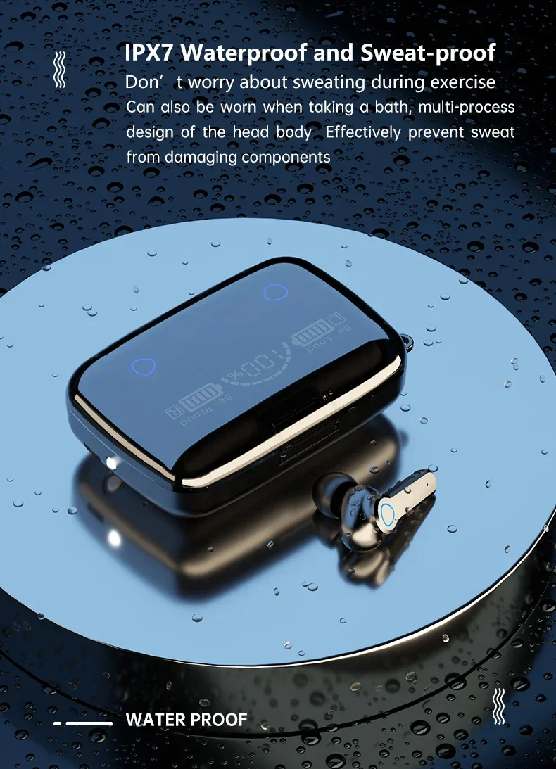M19 headset TWS Earphone Intelligente Touch Control Wireless Bluetooth-compatible Headphones Waterproof LED Display With Mic