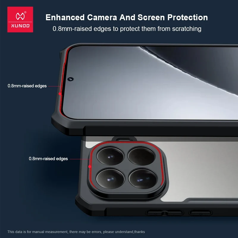 Xundd Phone Case For Xiaomi 15T Pro/15T Airbag Shockproof Back Transparent Cover with Camera Protection,Acrylic+TPU Hybrid Shell