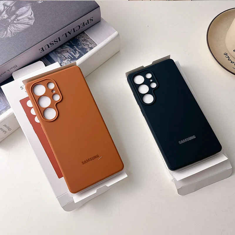Original Liquid Silicone Solid Color Phone Case For Samsung Galaxy S26 S25 S24 S23 S22 Ultra S24 Plus FE Case With Official Box