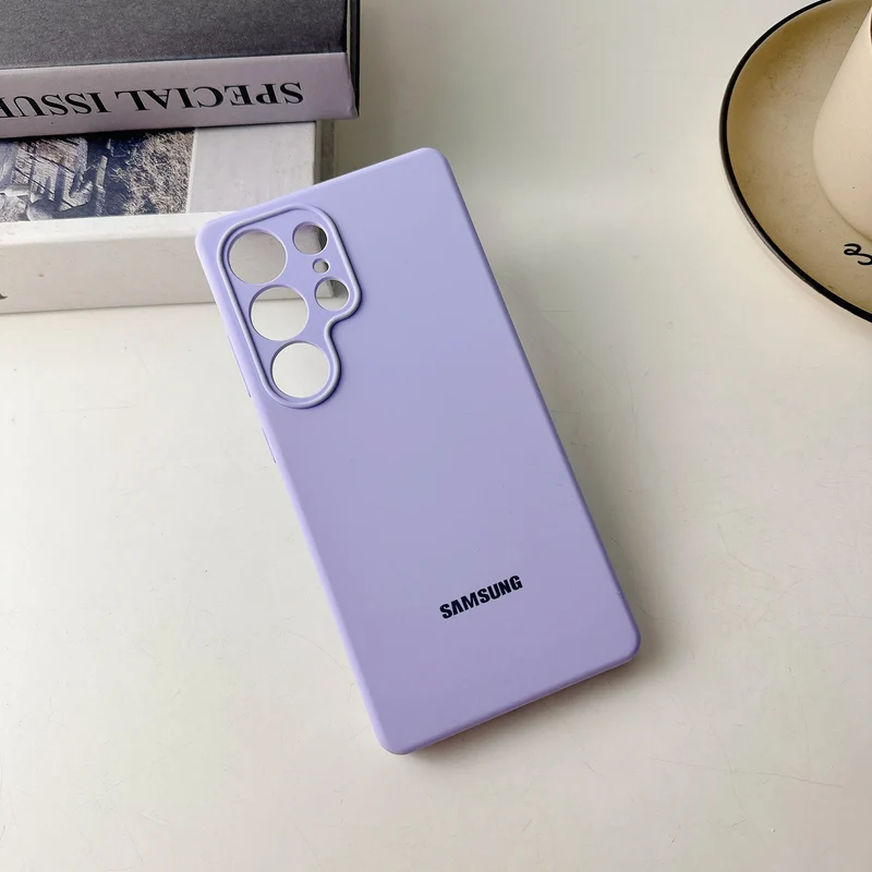 Original Liquid Silicone Solid Color Phone Case For Samsung Galaxy S26 S25 S24 S23 S22 Ultra S24 Plus FE Case With Official Box