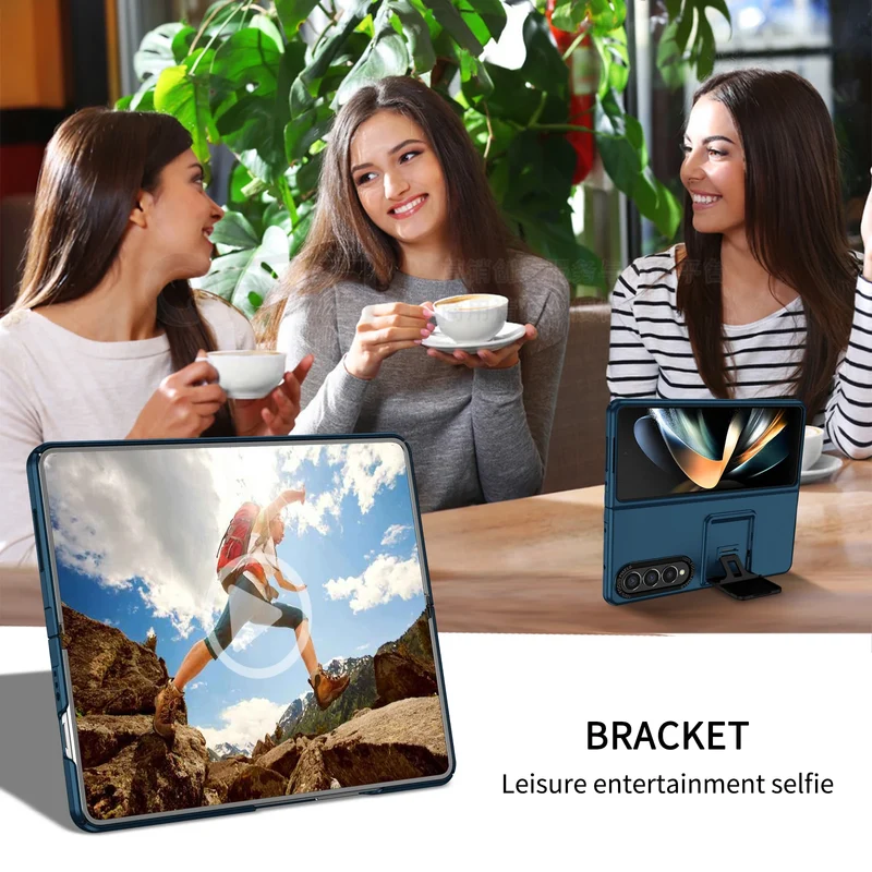 Anti-Shock Portable Stand Case for Samsung Galaxy Z Fold 7 6 4 5 5G fold7 fold6 Fold5 Fold3 Fold4 Fold 3 Phone Accessories Capa