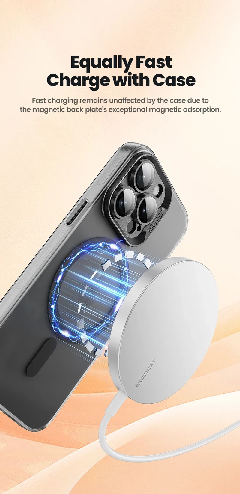 Toocki Magnetic Phone Case For iPhone 15 14 Pro Plus Wireless Charging Cover For iPhone 13 12 Pro Max Shockproof Protective Case