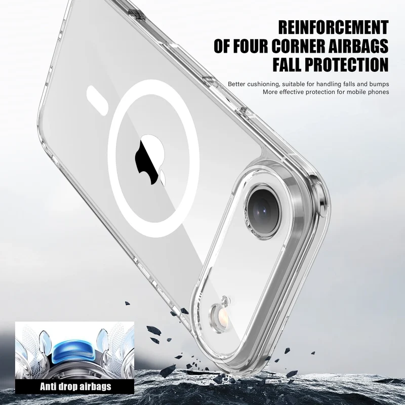 KEYSION Shockproof Transparent Case for MagSafe for iPhone 17 Air HD Clear TPU+PC Magnetic Wireless Charging Phone Back Cover
