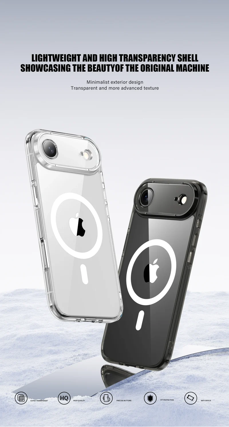 KEYSION Shockproof Transparent Case for MagSafe for iPhone 17 Air HD Clear TPU+PC Magnetic Wireless Charging Phone Back Cover