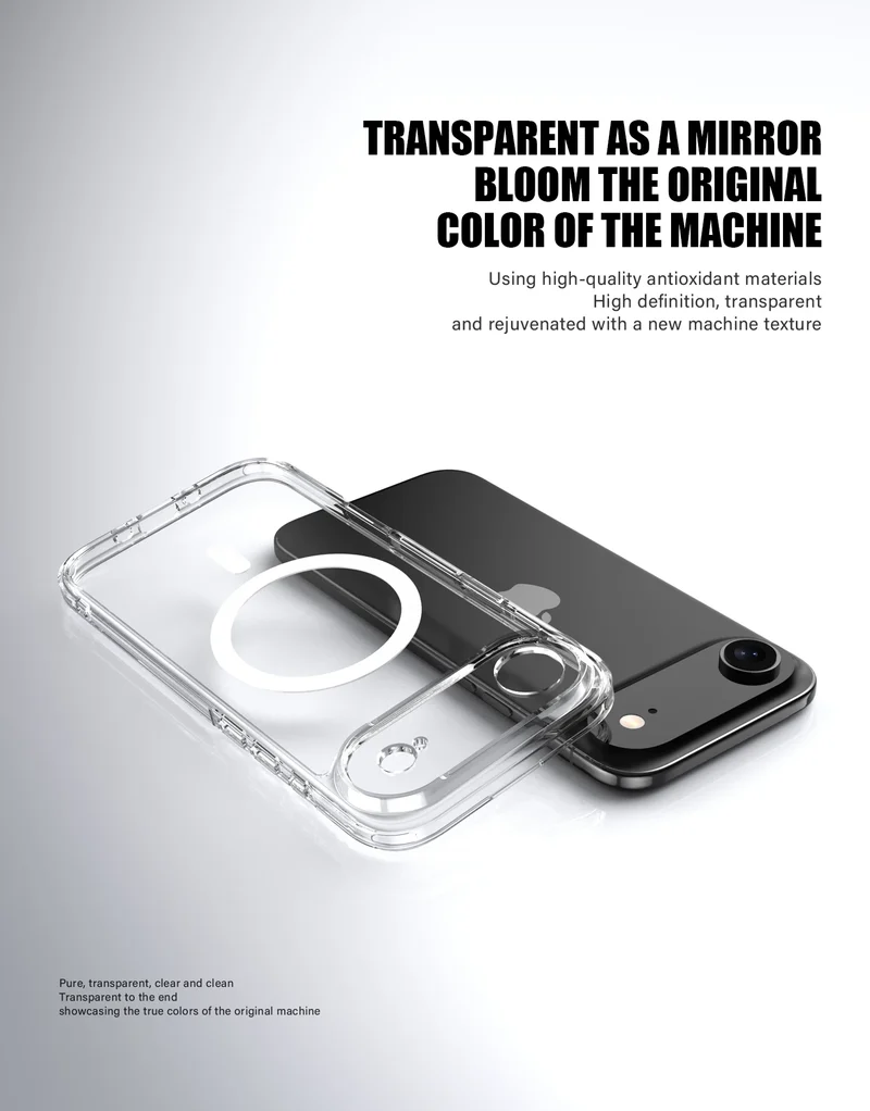 KEYSION Shockproof Transparent Case for MagSafe for iPhone 17 Air HD Clear TPU+PC Magnetic Wireless Charging Phone Back Cover