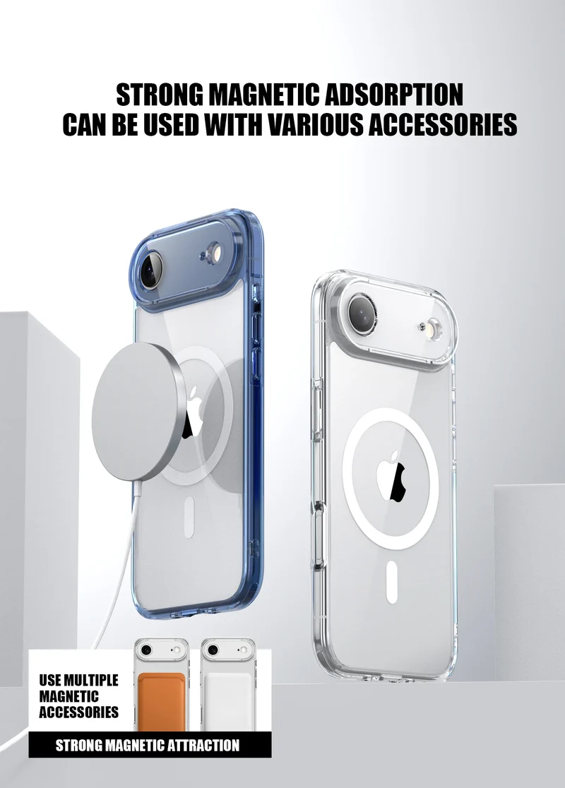 KEYSION Shockproof Transparent Case for MagSafe for iPhone 17 Air HD Clear TPU+PC Magnetic Wireless Charging Phone Back Cover