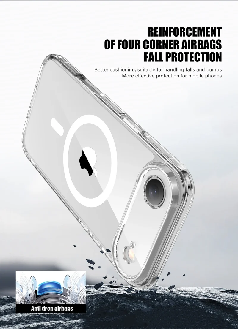 KEYSION Shockproof Transparent Case for MagSafe for iPhone 17 Air HD Clear TPU+PC Magnetic Wireless Charging Phone Back Cover